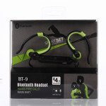 Wholesale Ear Hook Wireless Bluetooth Stereo Sports Headset BT9 (Black Green)
